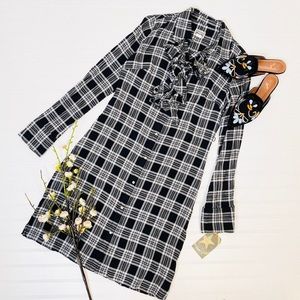 Converse Plaid Ruffle Front Dress